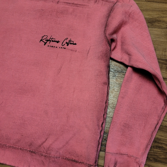 New! Righteous Culture "Cost of Freedom" Distressed Oiled Oversized Crewneck  L - Picture 4 of 12
